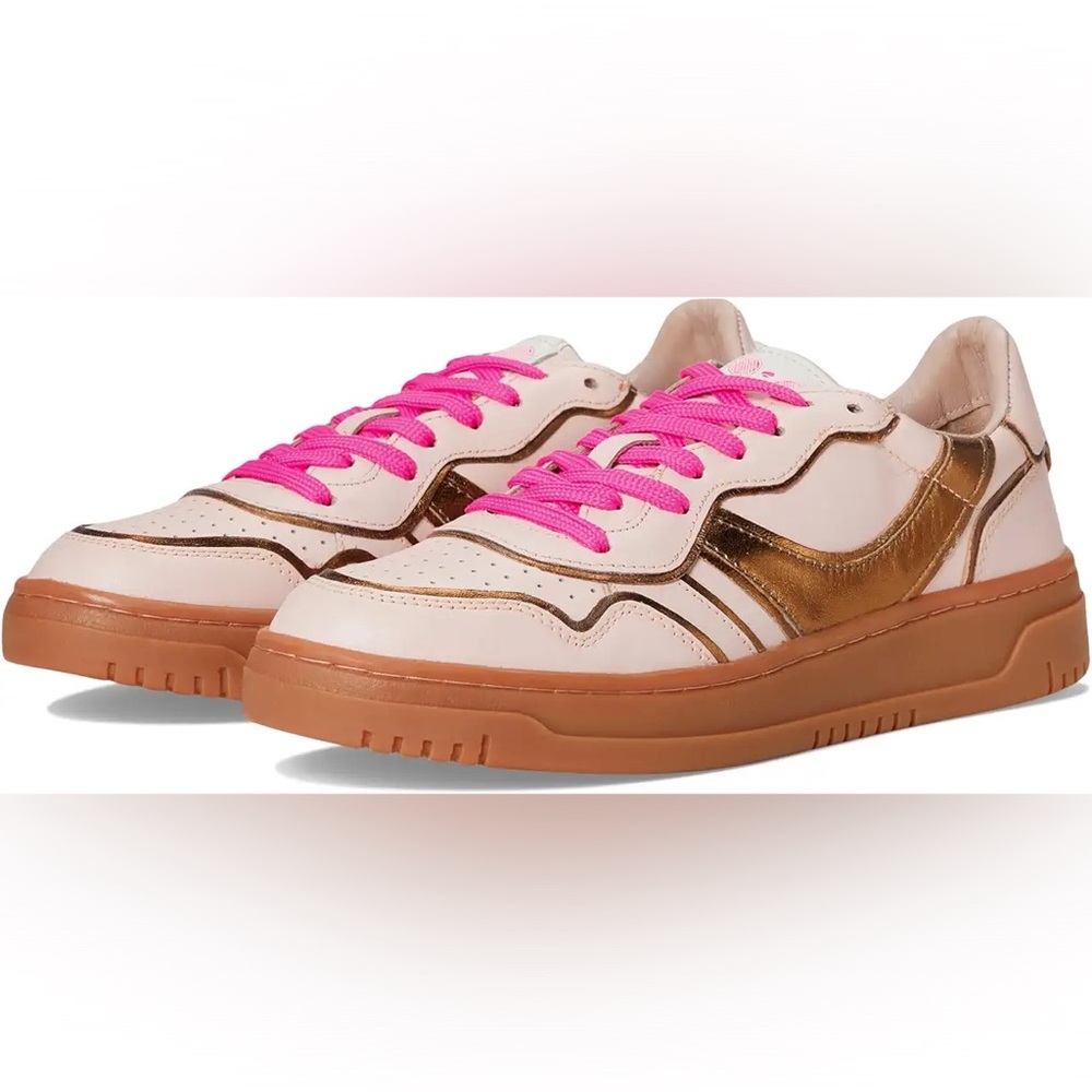 Free People | VGUC Retro Thirty Love Sneakers Pink Gold Gum Soles, Size 8